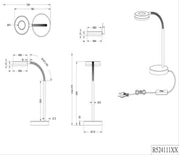Reality Leuchten LED Tischleuchte Rennes | Silber