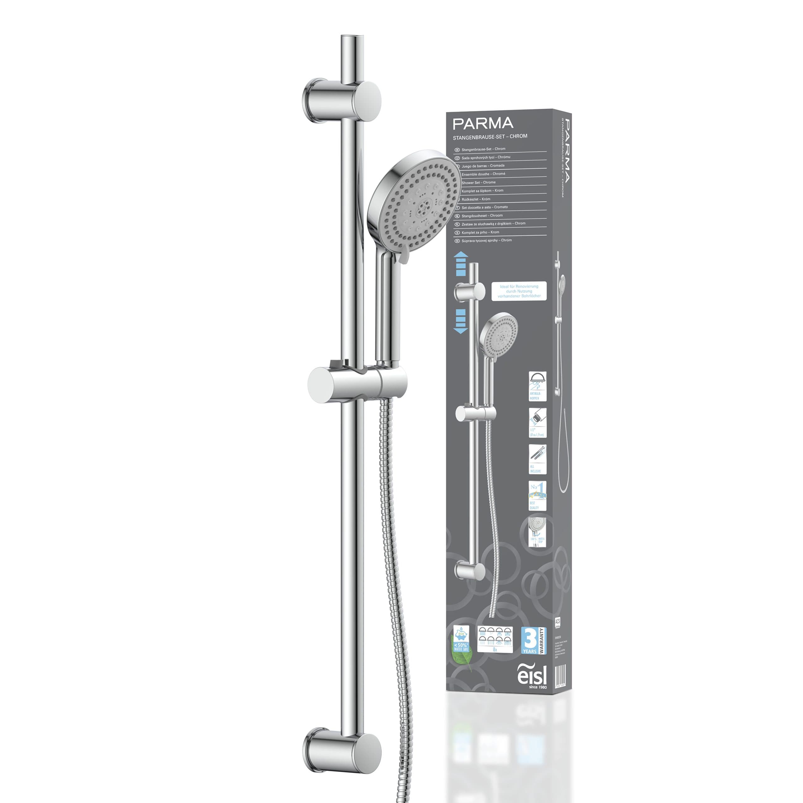 Eisl Stangenbrause-Set | Silber