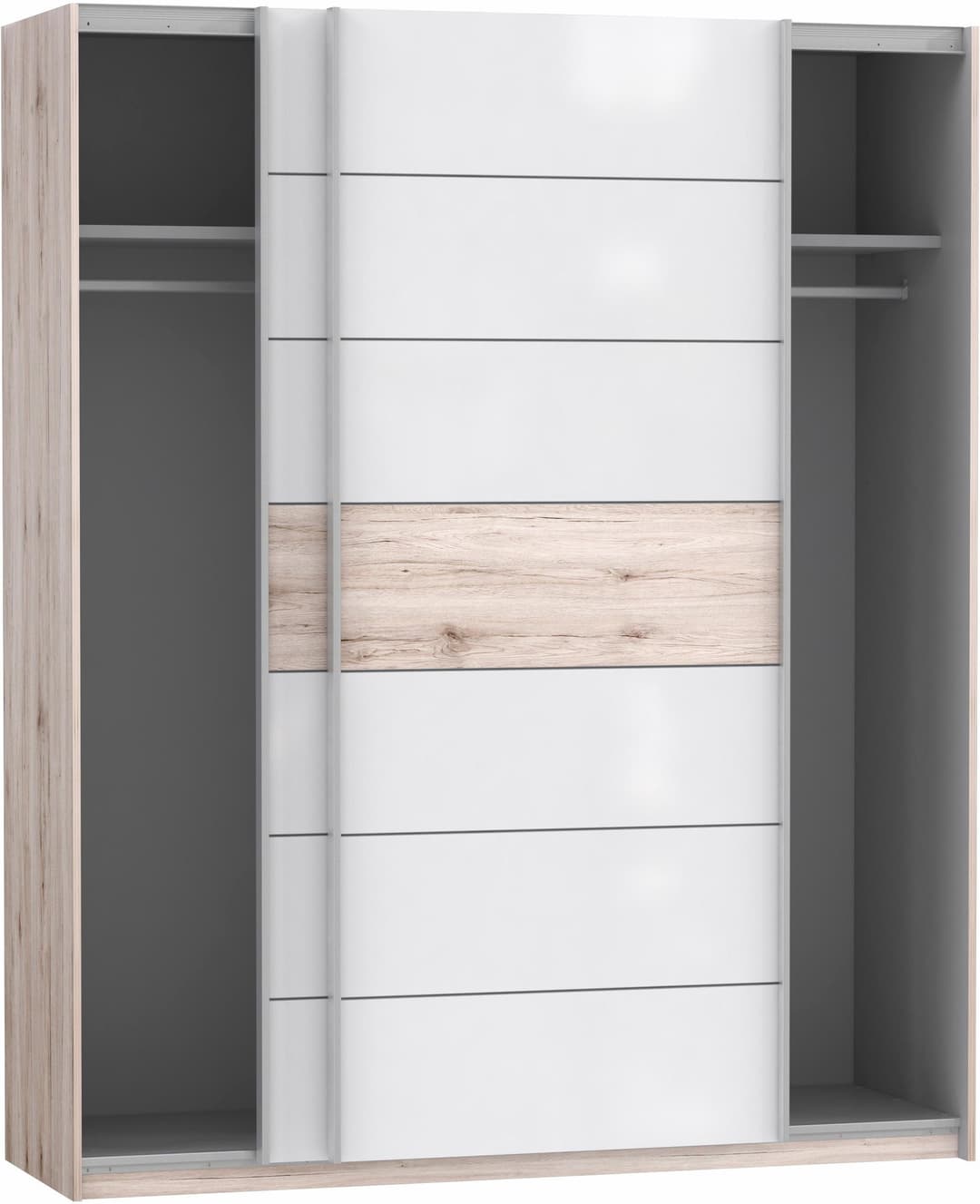 FORTE Schwebetürenschrank Rondino | Weiß