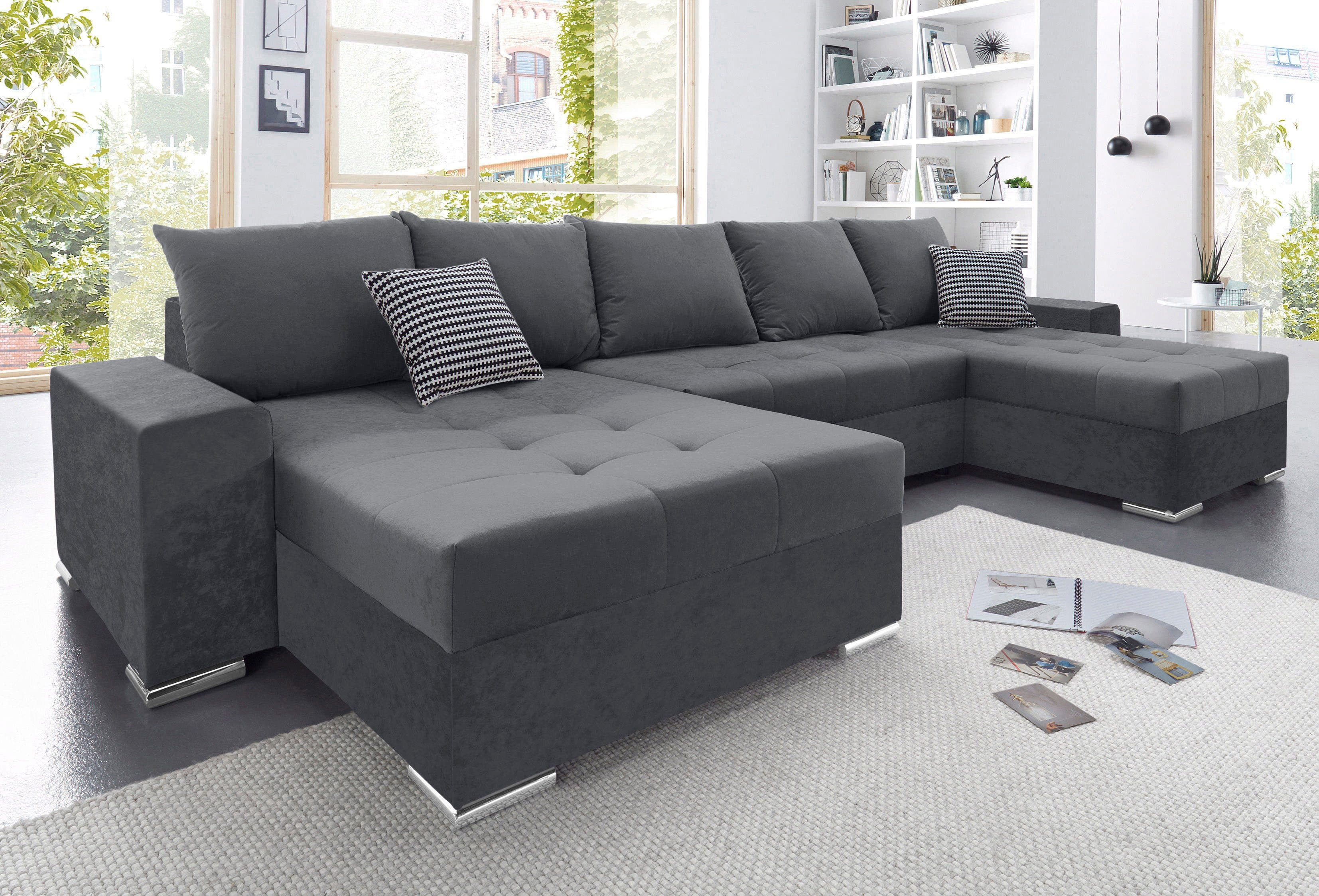 COLLECTION AB Wohnlandschaft Josy XXL U-Form | Grau