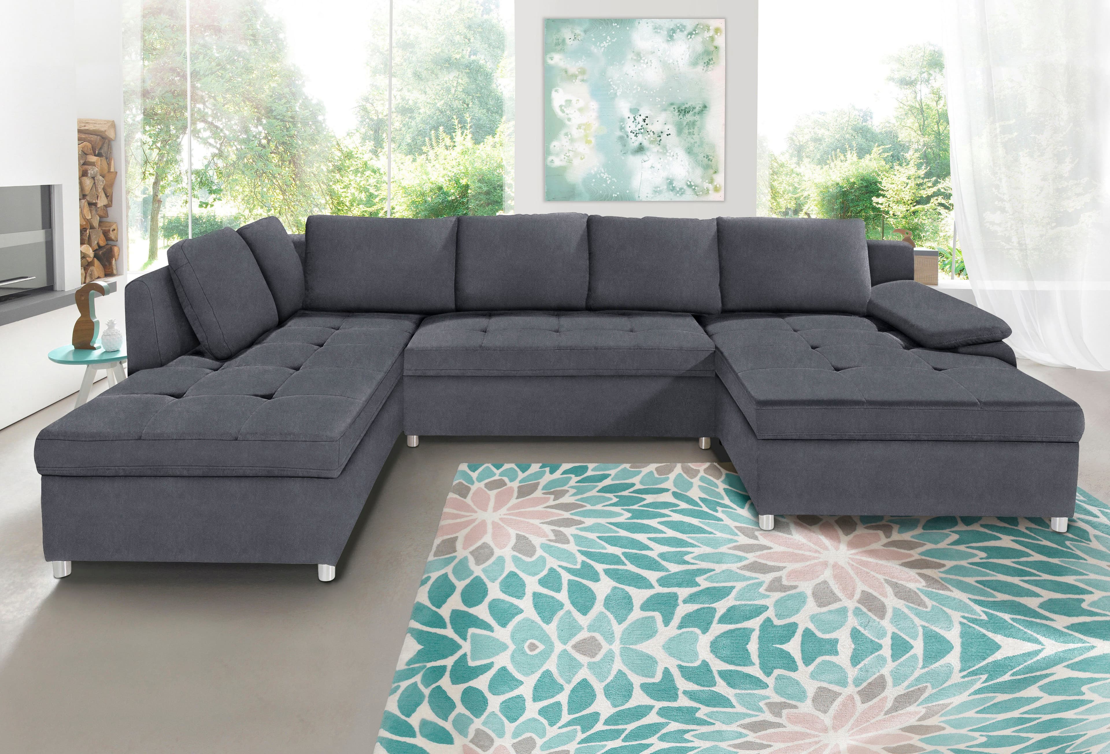 Home affaire Wohnlandschaft Labene U-Form | Grau