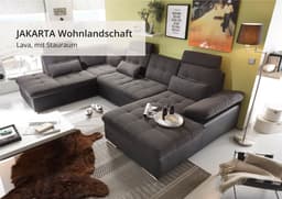 ED EXCITING DESIGN Wohnlandschaft Jakarta U-Form | Schwarz