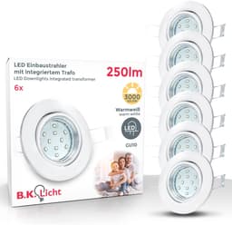 B.K.Licht LED Einbauleuchte 6er Set | Weiß