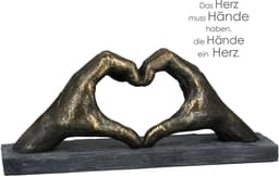 Casablanca by Gilde Wanddekoobjekt Skulptur "Herz aus Händen" | Braun
