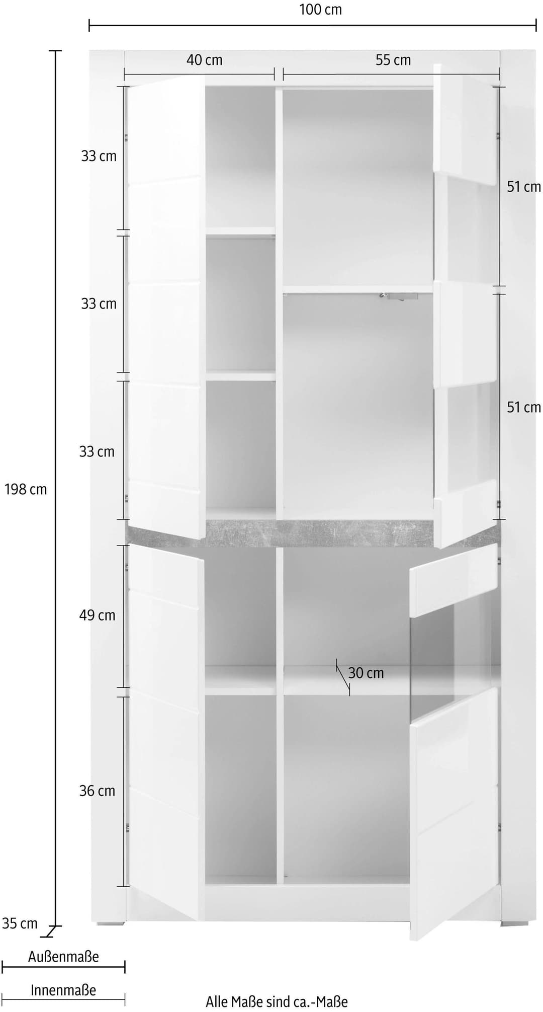 Home affaire Vitrine Carat | Weiß