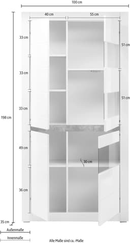 Home affaire Vitrine Carat | Weiß