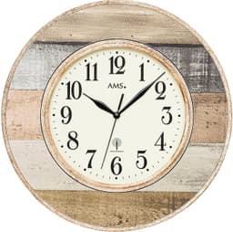 AMS Funkwanduhr F5975 | Holztöne