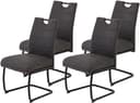 HELIA FLORA Freischwinger Stuhl (4er Set) | Grau