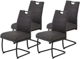 HELIA FLORA Freischwinger Stuhl (4er Set) | Grau