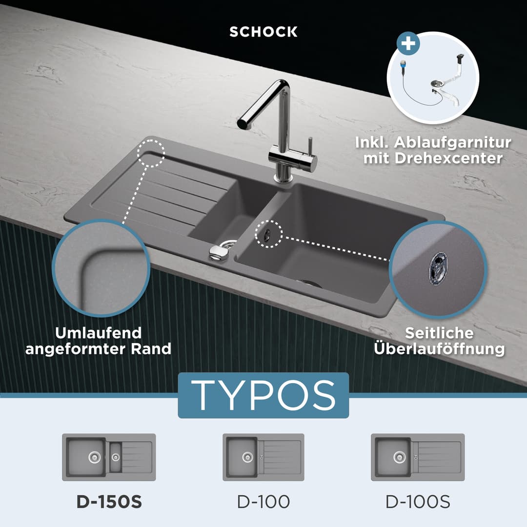 Schock Granitspüle Typos DS | Grau