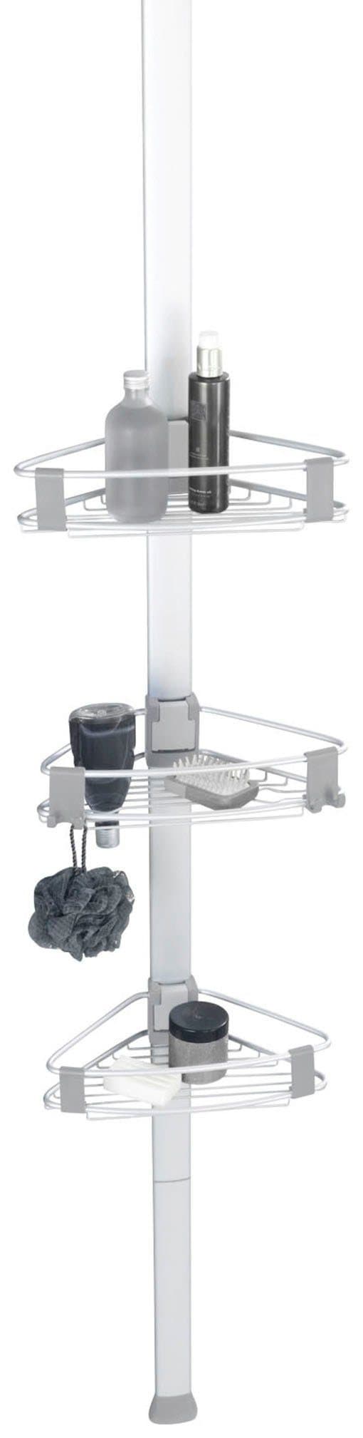 Wenko Teleskopregal Duschecke Purio | Silber