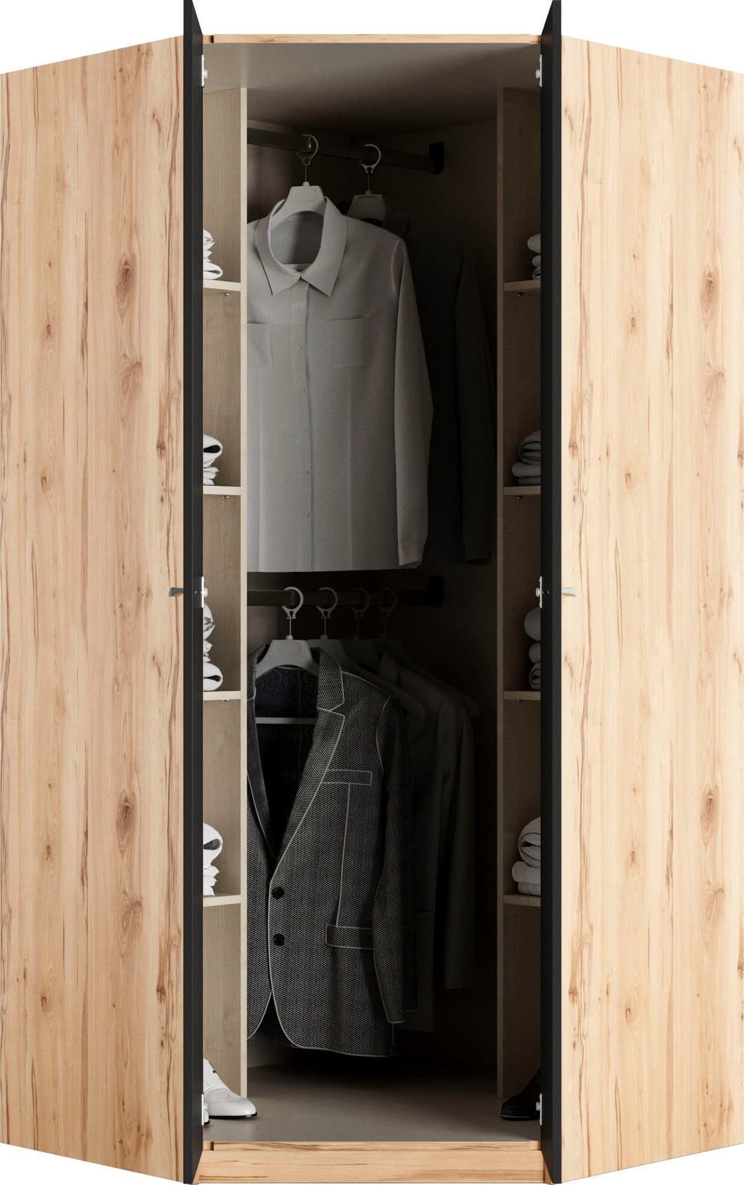 priess Eckkleiderschrank Barcelona | Holztöne