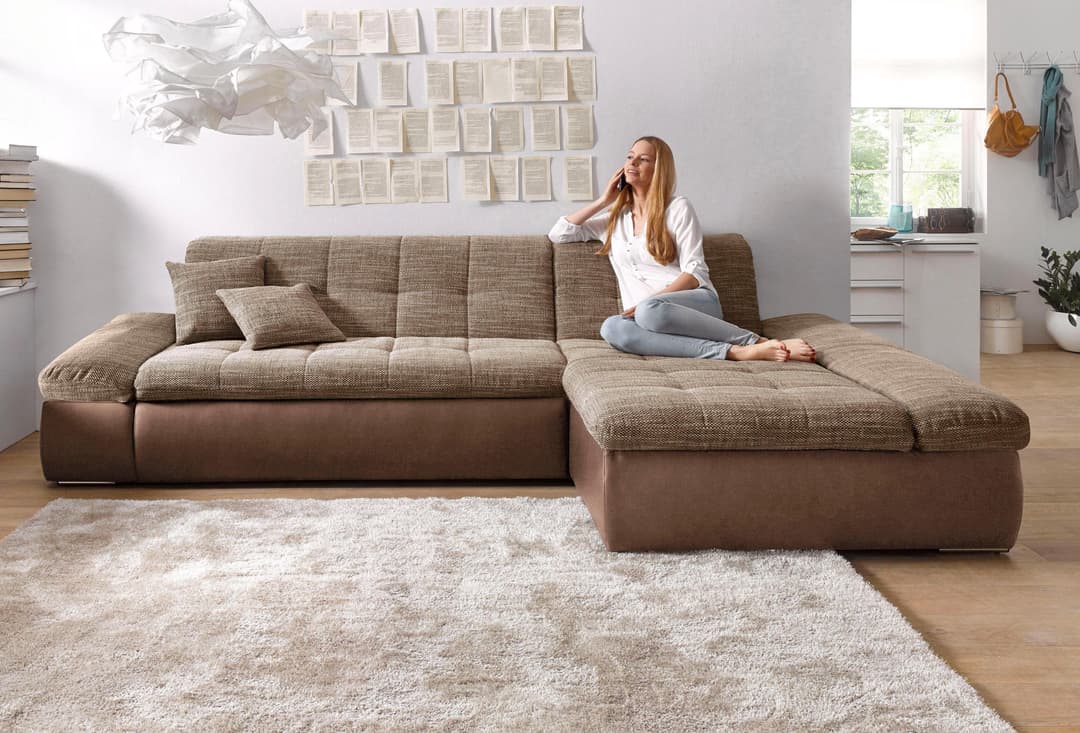 DOMO collection Ecksofa Moric | Braun