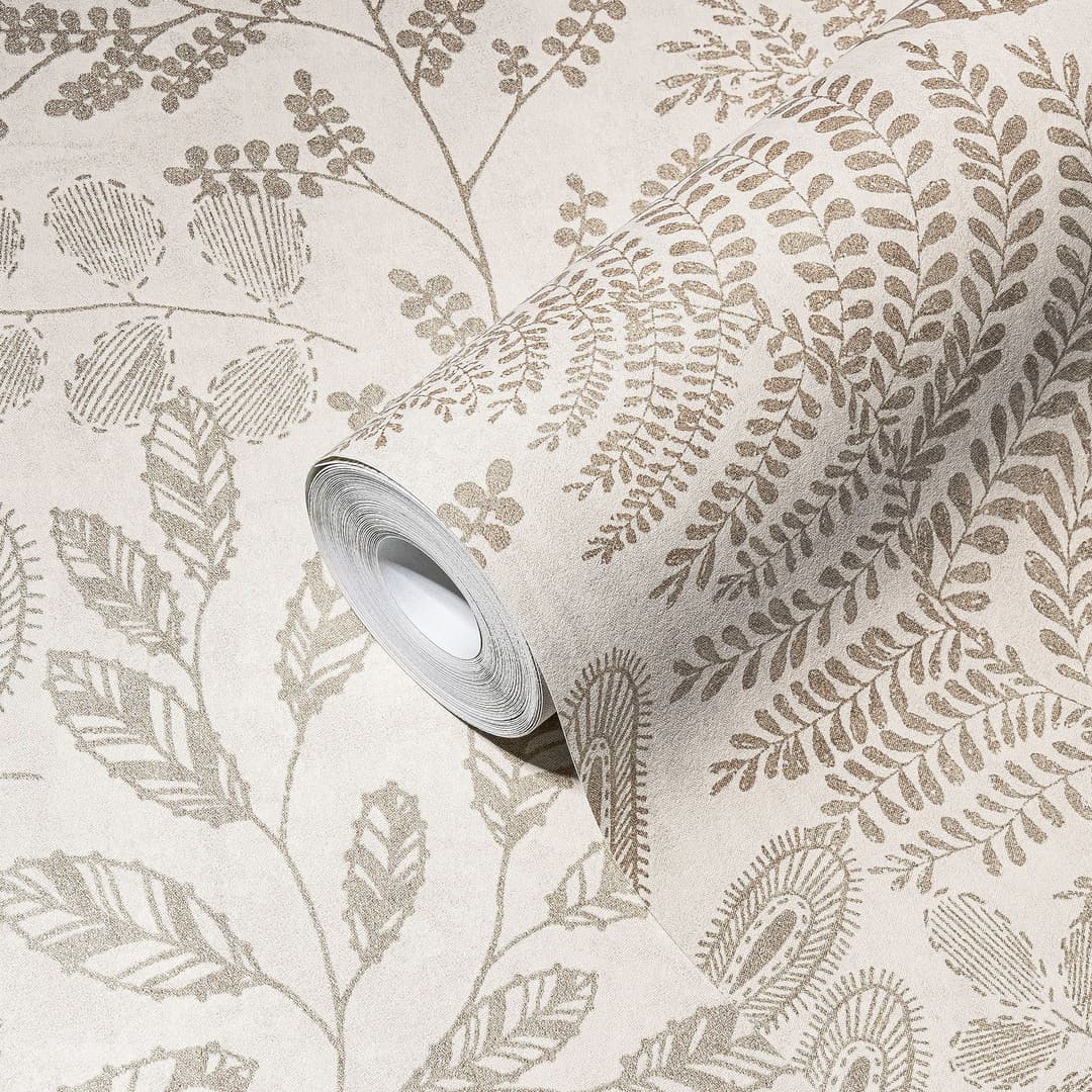 A.S. Création Vliestapete THE BOS Blätter Floral | Beige