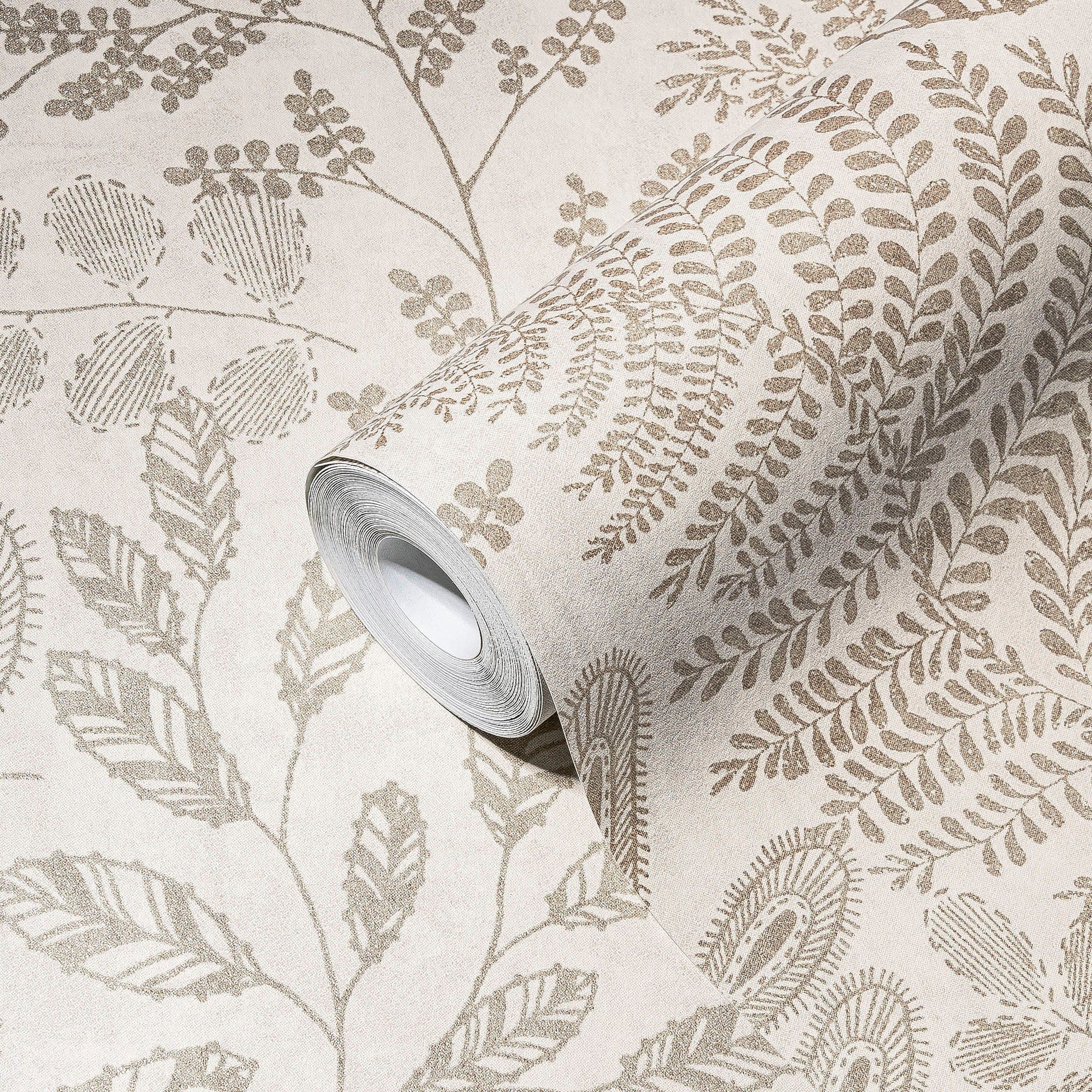 A.S. Création Vliestapete THE BOS Blätter Floral | Beige