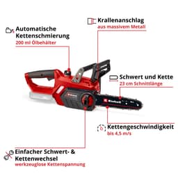 Einhell GE-LC 18/25 Li-Solo Akku-Kettensäge | Rot