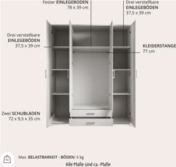 Schlafkontor Kleiderschrank Karl | Weiß