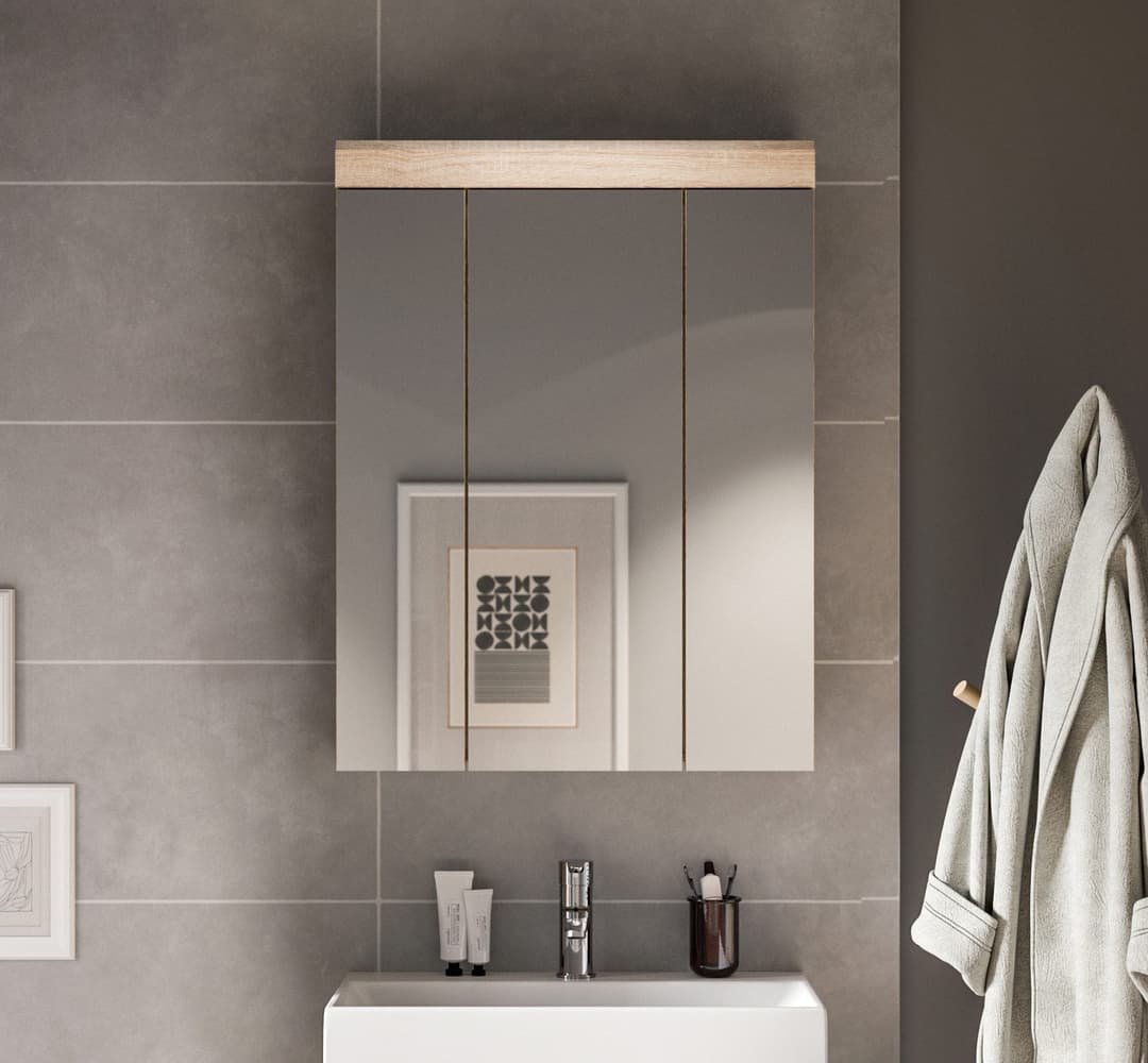 welltime Badezimmerspiegelschrank SIENA | Holztöne