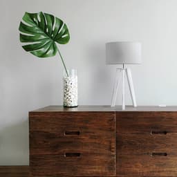 Paco Home Tischleuchte Canvas | Weiß