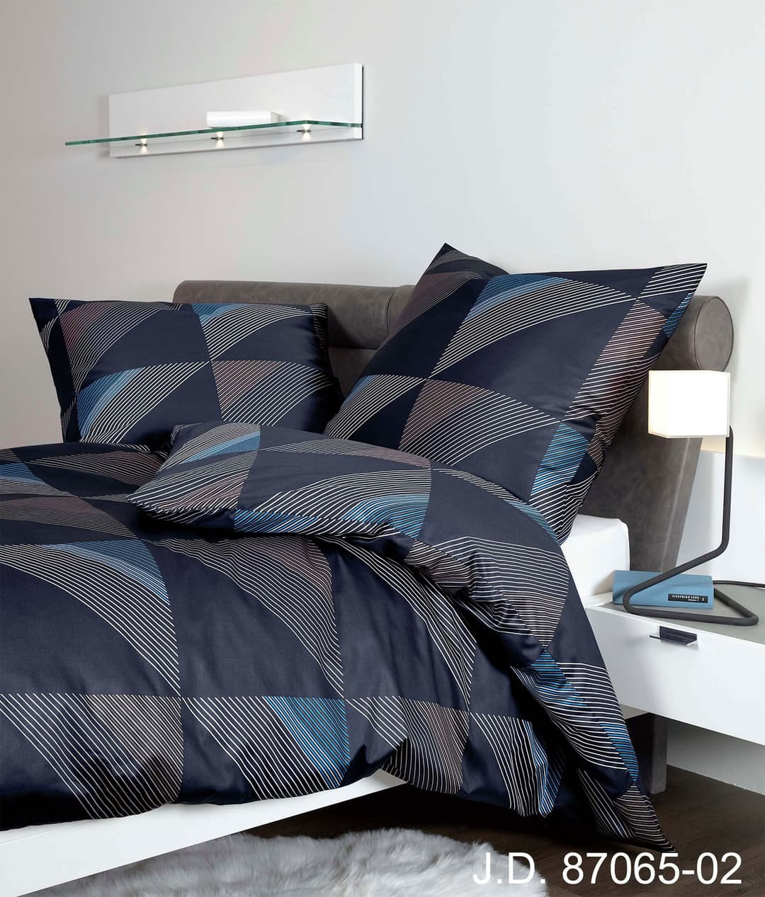 Janine J. D. Mako-Satin Bettwäsche-Set | Blau