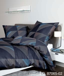 Janine J. D. Mako-Satin Bettwäsche-Set | Blau