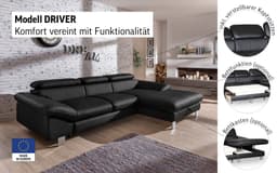 COTTA Ecksofa Driver L-Form | Braun