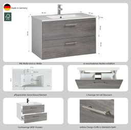 welltime Waschtisch Trento | Holztöne