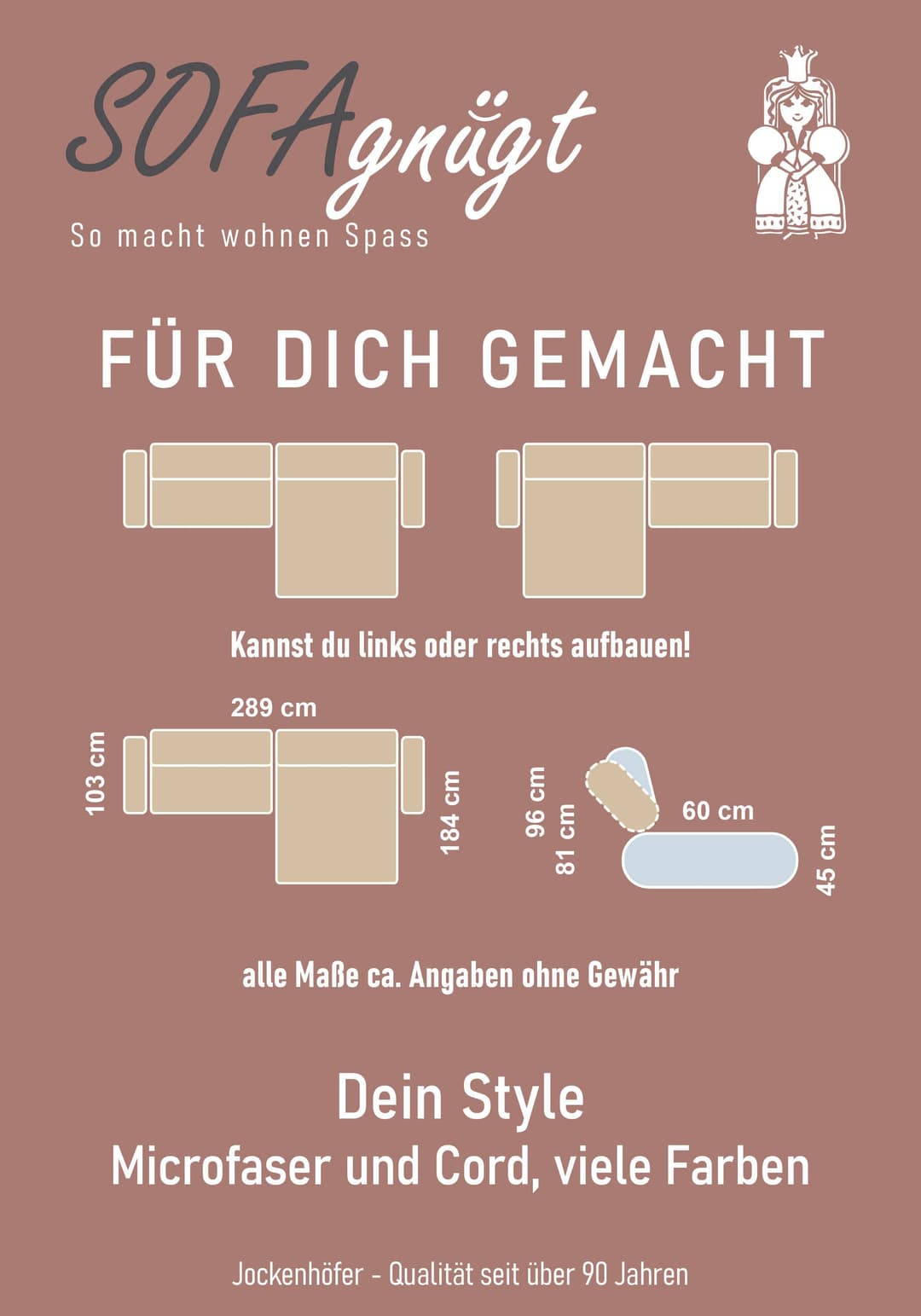 Jockenhöfer Gruppe Ecksofa Double One L-Form | Braun