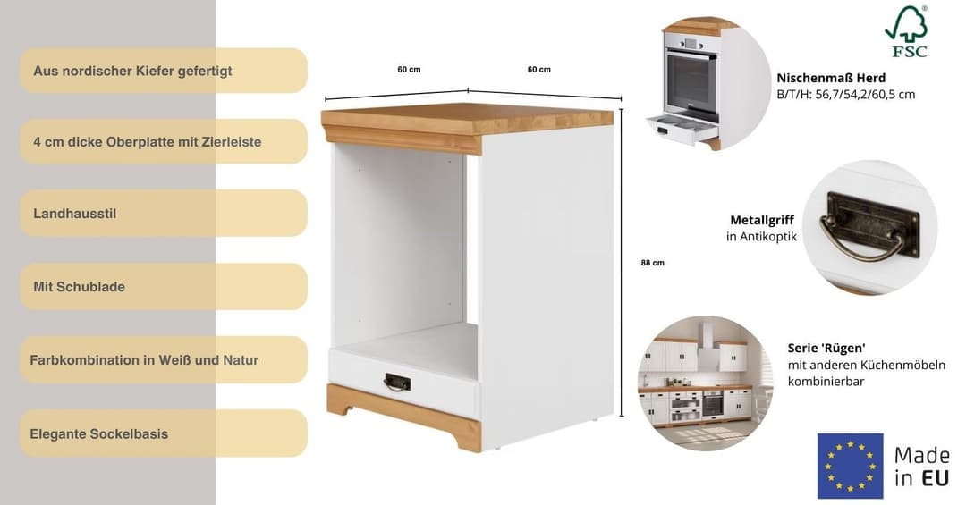 OTTO home Herdumbauschrank Rügen | Holztöne