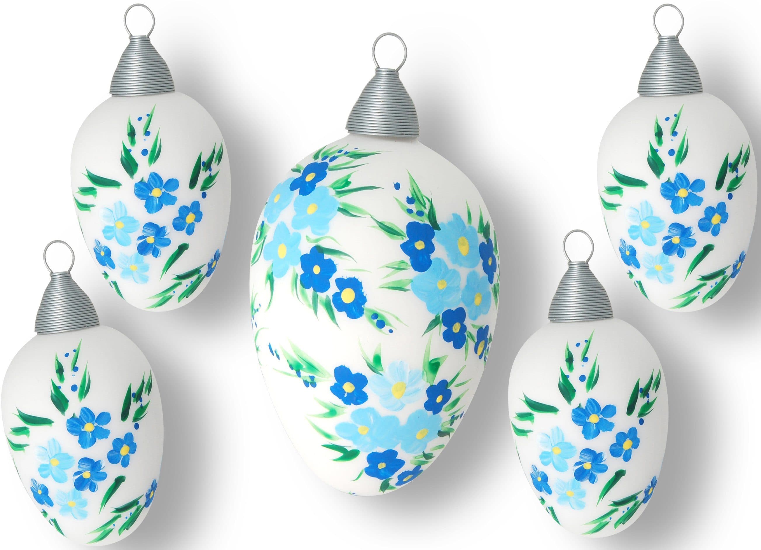 Krebs Glas Lauscha Osterei Blüten | Mehrfarbig