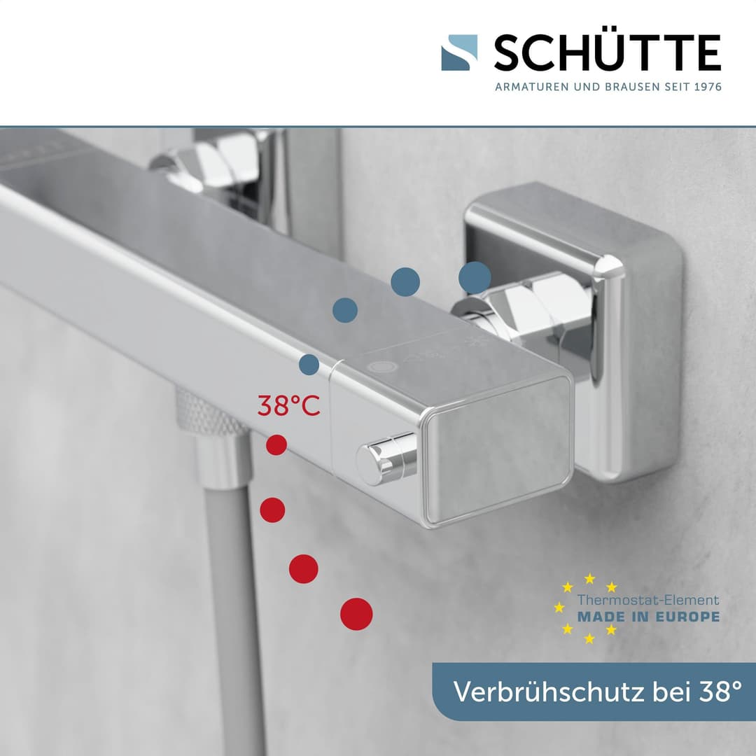 Schütte Duscharmatur Signo mit Thermostat | Silber