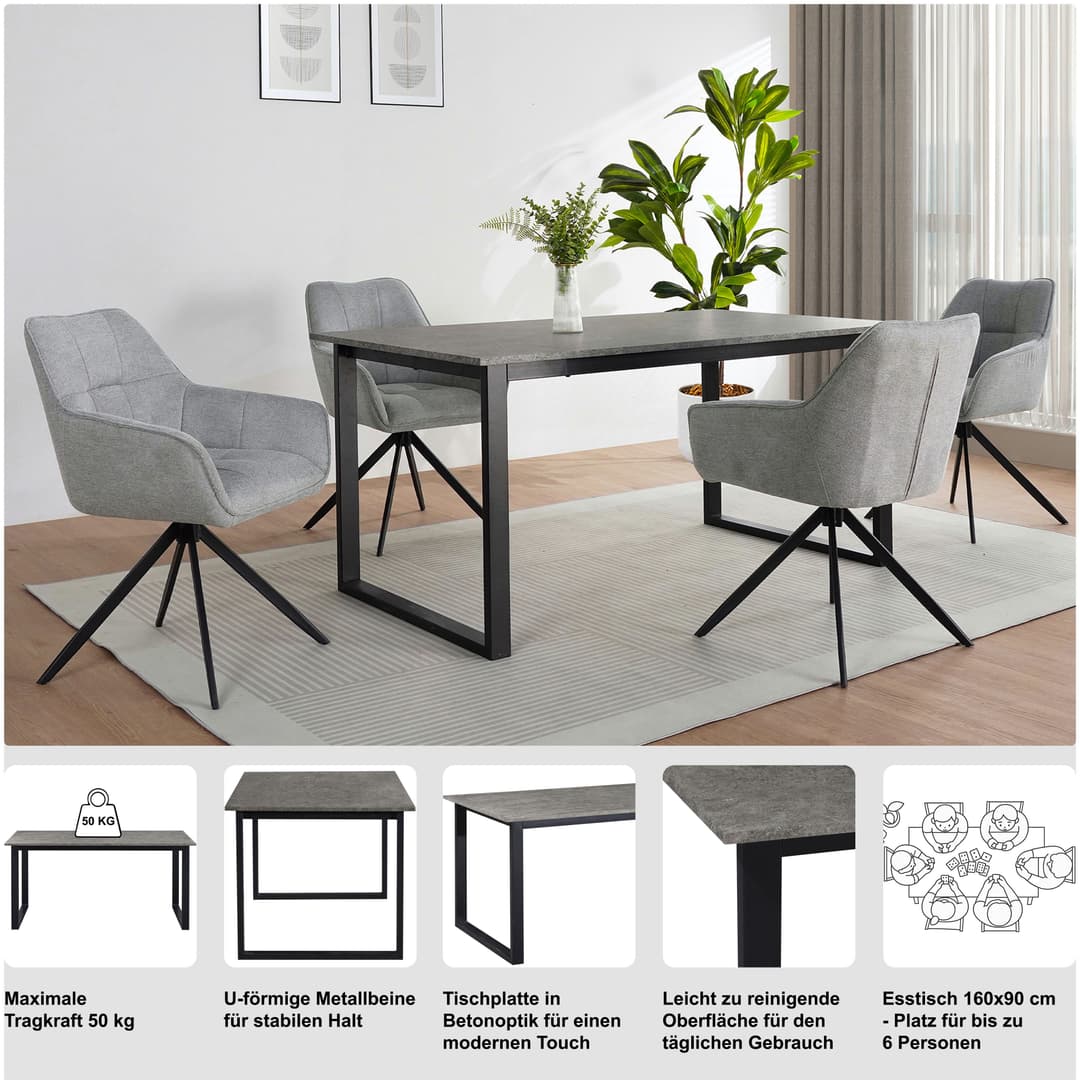 OTTO home Esstisch Barcell | Schwarz