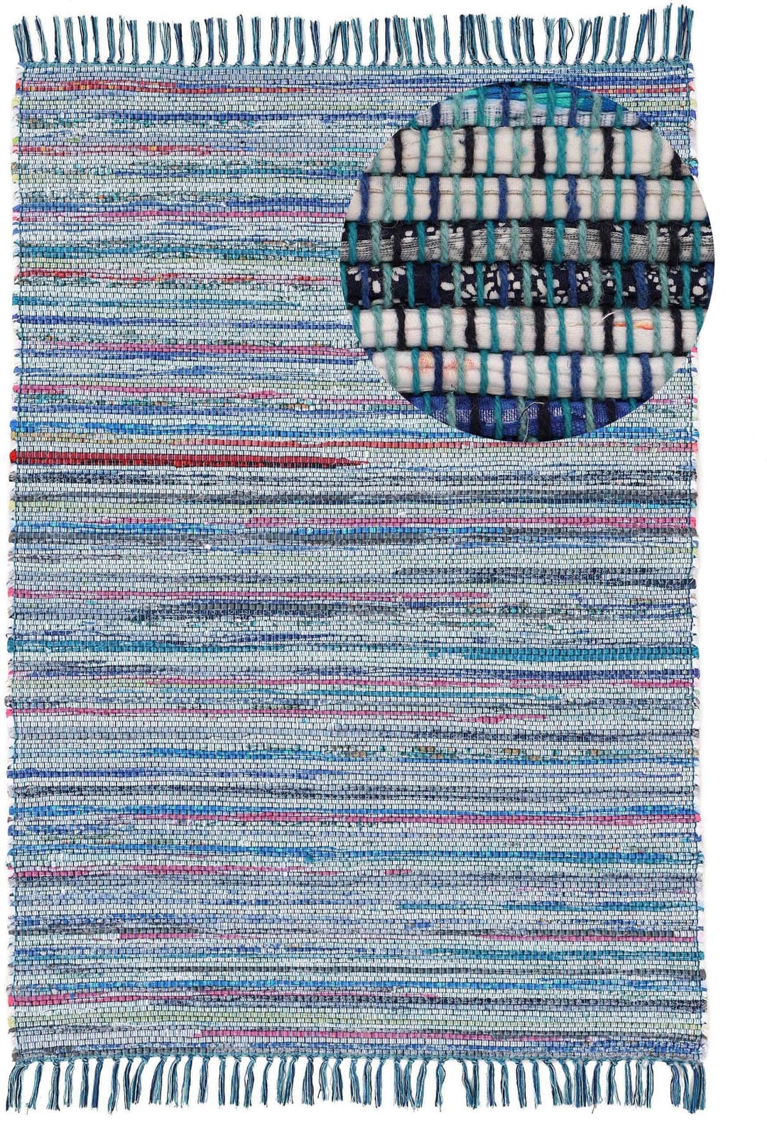 carpetfine Teppich Kelim Chindi | Blau