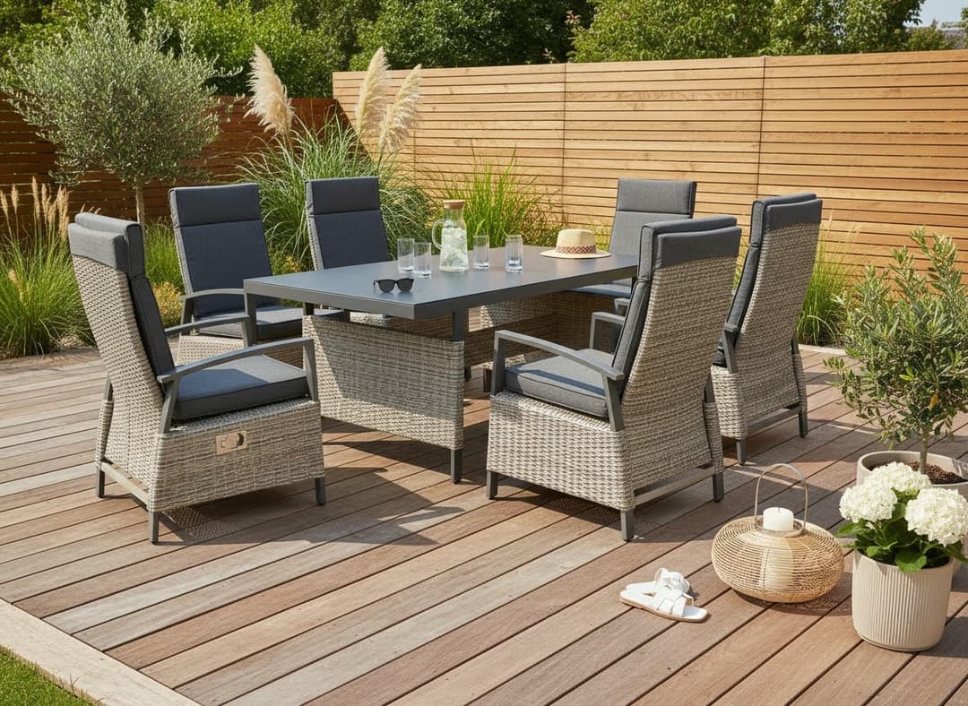 KONIFERA Garten-Essgruppe New Monaco | Grau