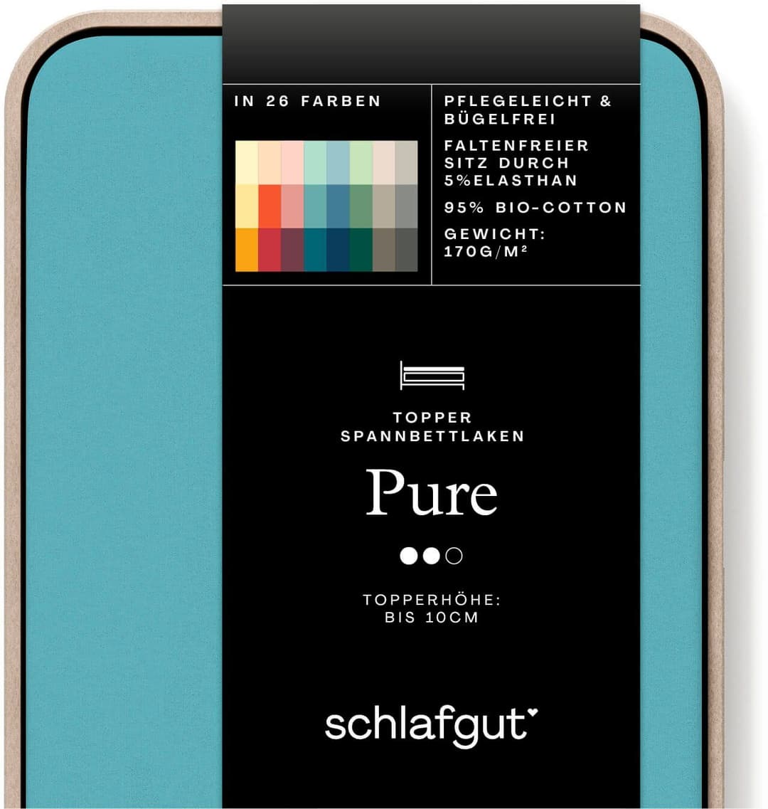 Schlafgut Spannbettlaken PURE TOPPER | Türkis