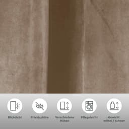 LeGer Home by Lena Gercke Vorhang Samt Ladina | Beige