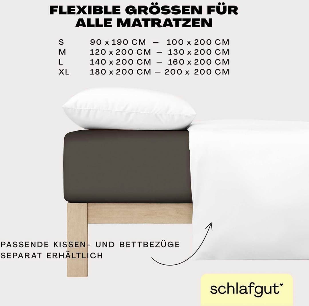 Schlafgut EASY JERSEY Spannbettlaken | Beige