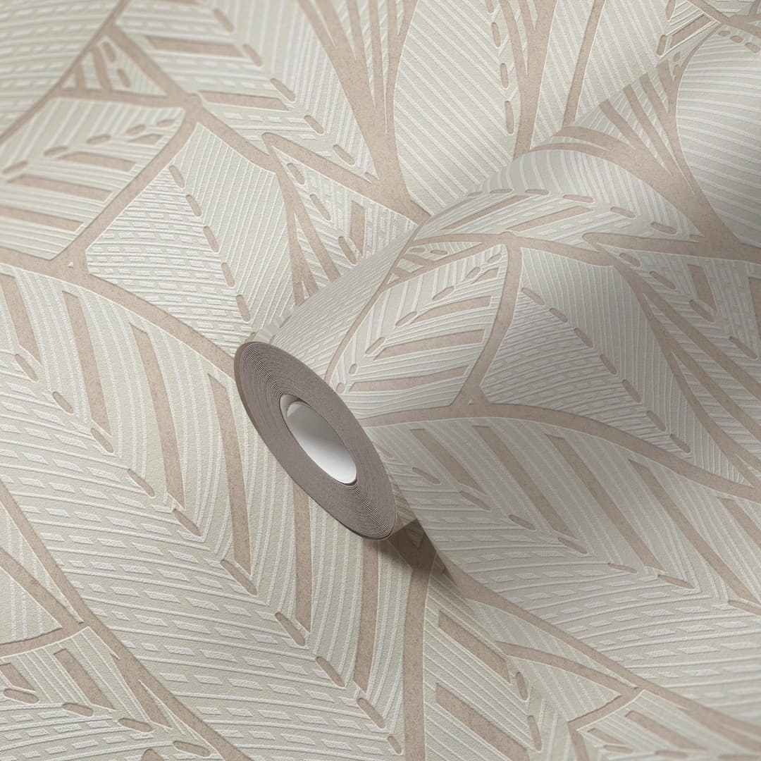 A.S. Création Vliestapete French Affair Blätter-Tapete | Beige