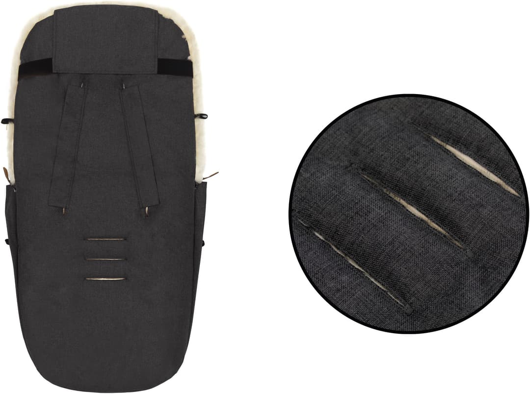 Fillikid Fußsack Bernina Style mit Lammfell | Grau