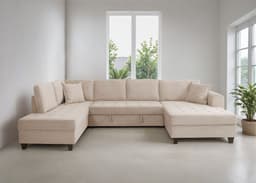 Trends by HG Wohnlandschaft Moritz U-Form | Beige
