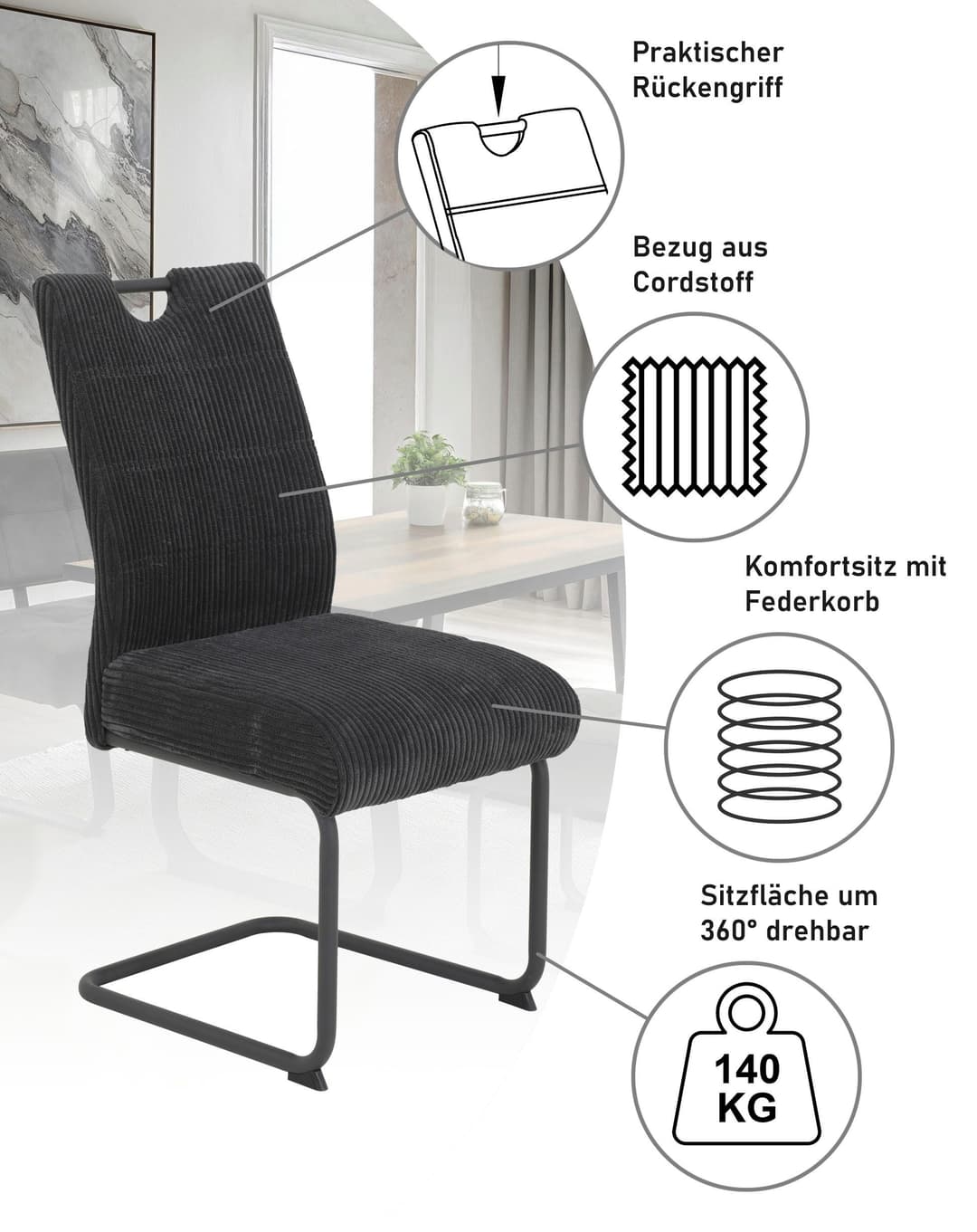 HELA Freischwinger MERKUR XL | Grau