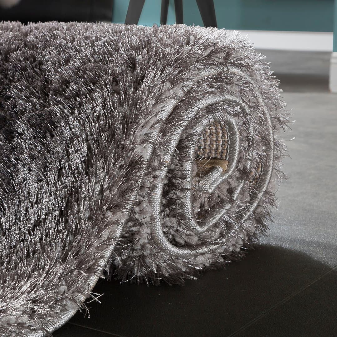 Paco Home Touch 100 Hochflor-Teppich | Grau