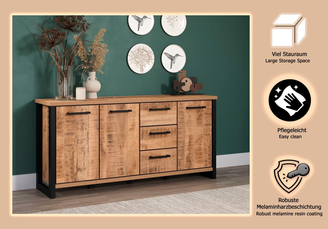 Home affaire Sideboard Elda | Holztöne