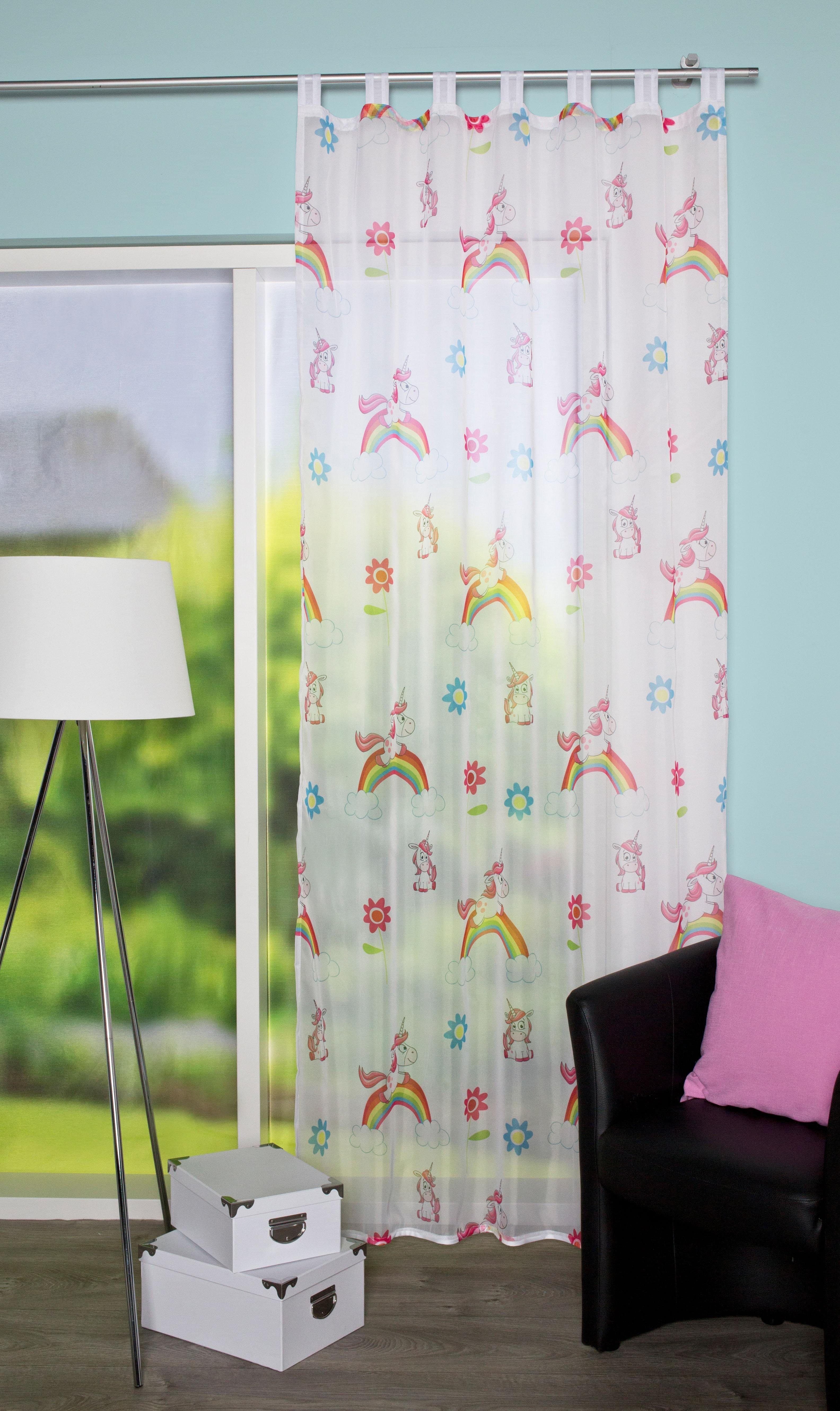 HOME WOHNIDEEN Vorhang EINHORN | Mehrfarbig