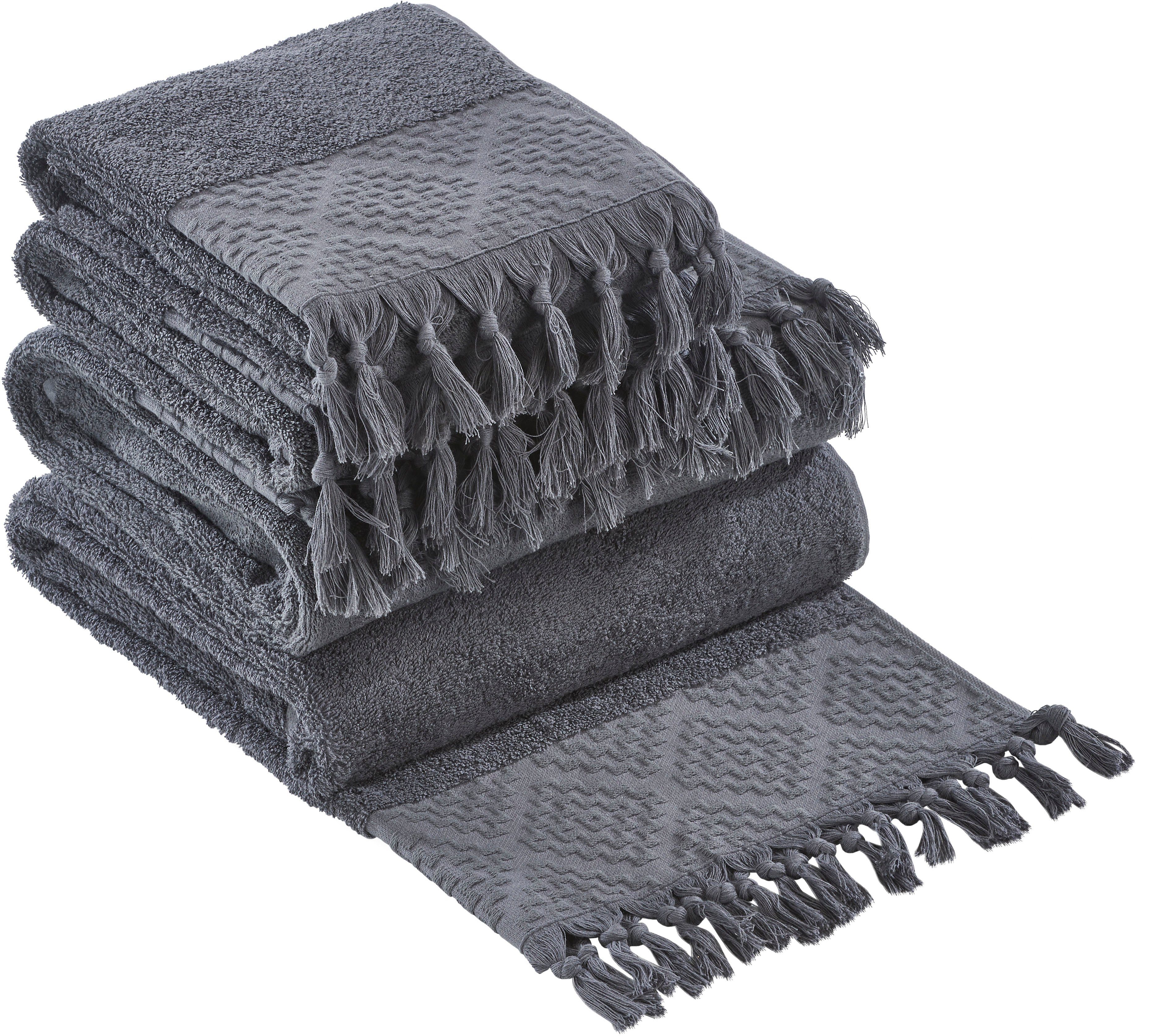 done.® Handtuch Set Provence Bohéme | Grau