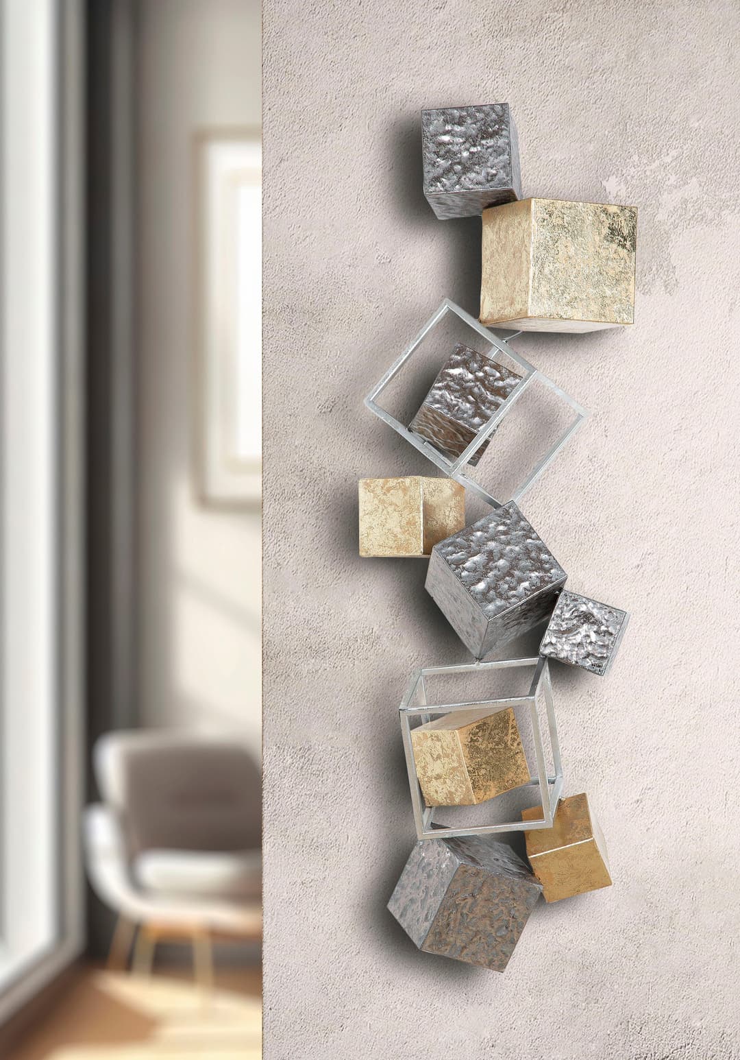 Casablanca by Gilde Wandrelief Cubes | Mehrfarbig