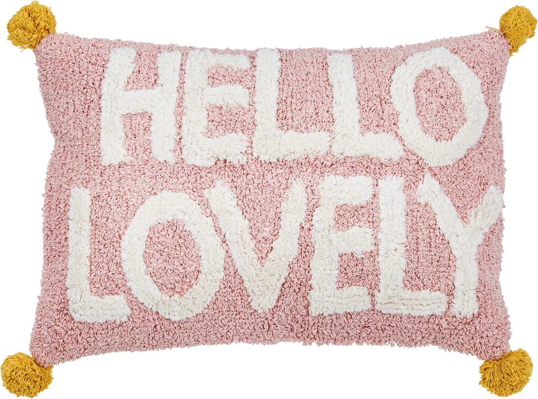 done. Dekokissen CUSHION HAPPY HELLO LOVELY | Rosa