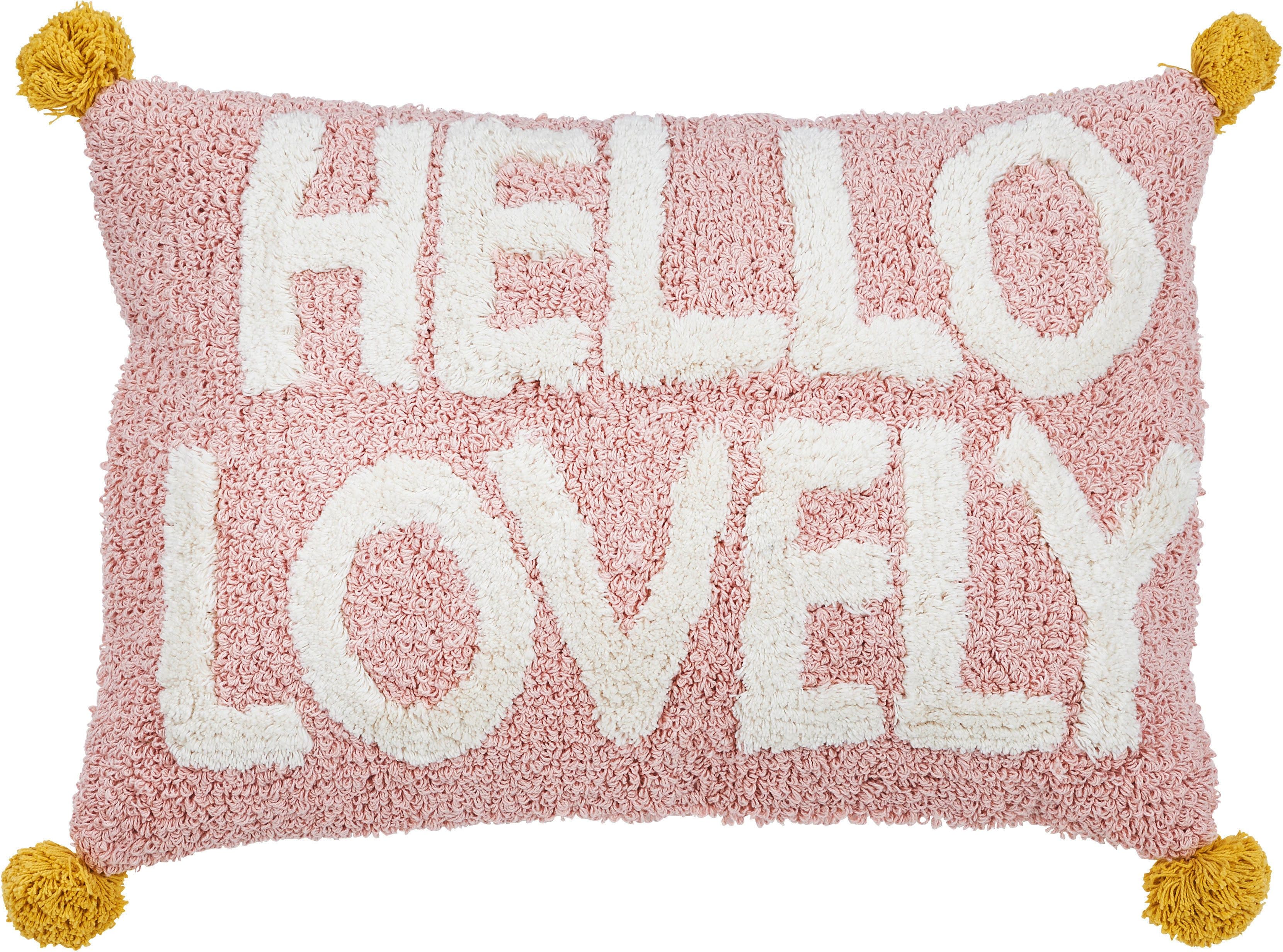 done. Dekokissen CUSHION HAPPY HELLO LOVELY | Rosa