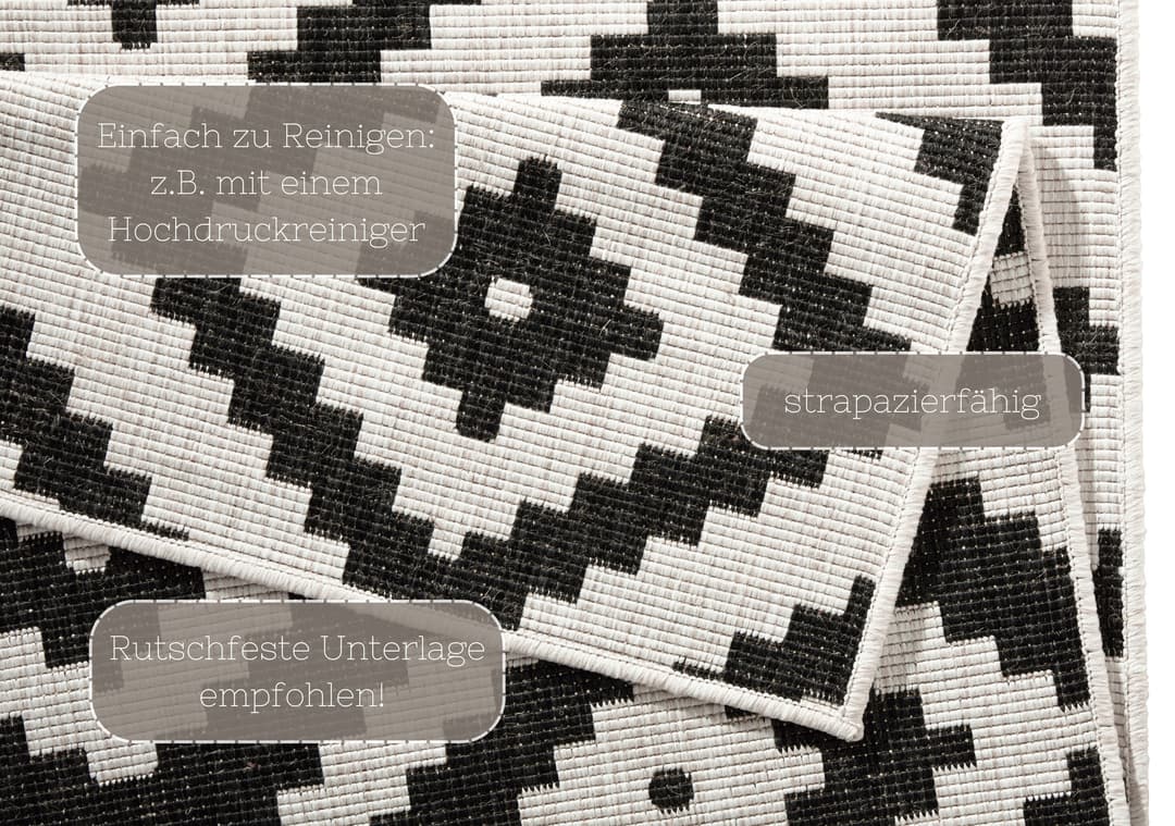 HANSE Home Malta Wendeteppich | Schwarz
