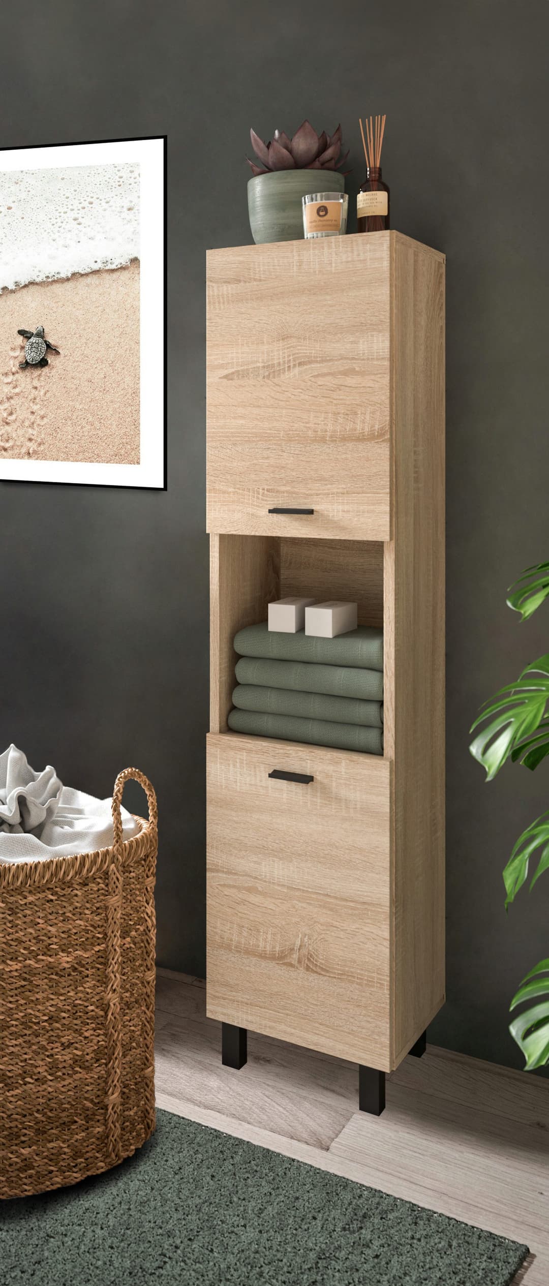 welltime Hochschrank Tampa | Holztöne